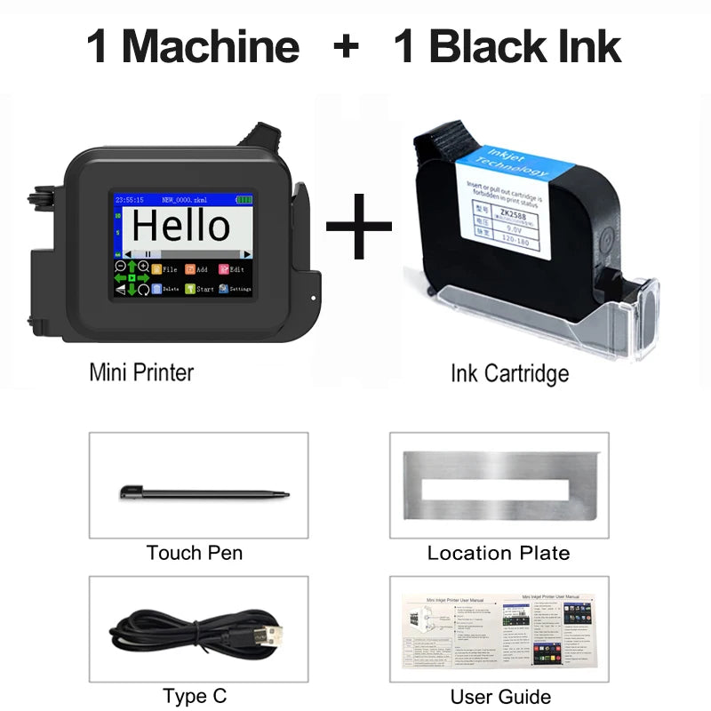 Any Surface Hand Held Label Printing Machine Production Date Mini Printer For Small Business