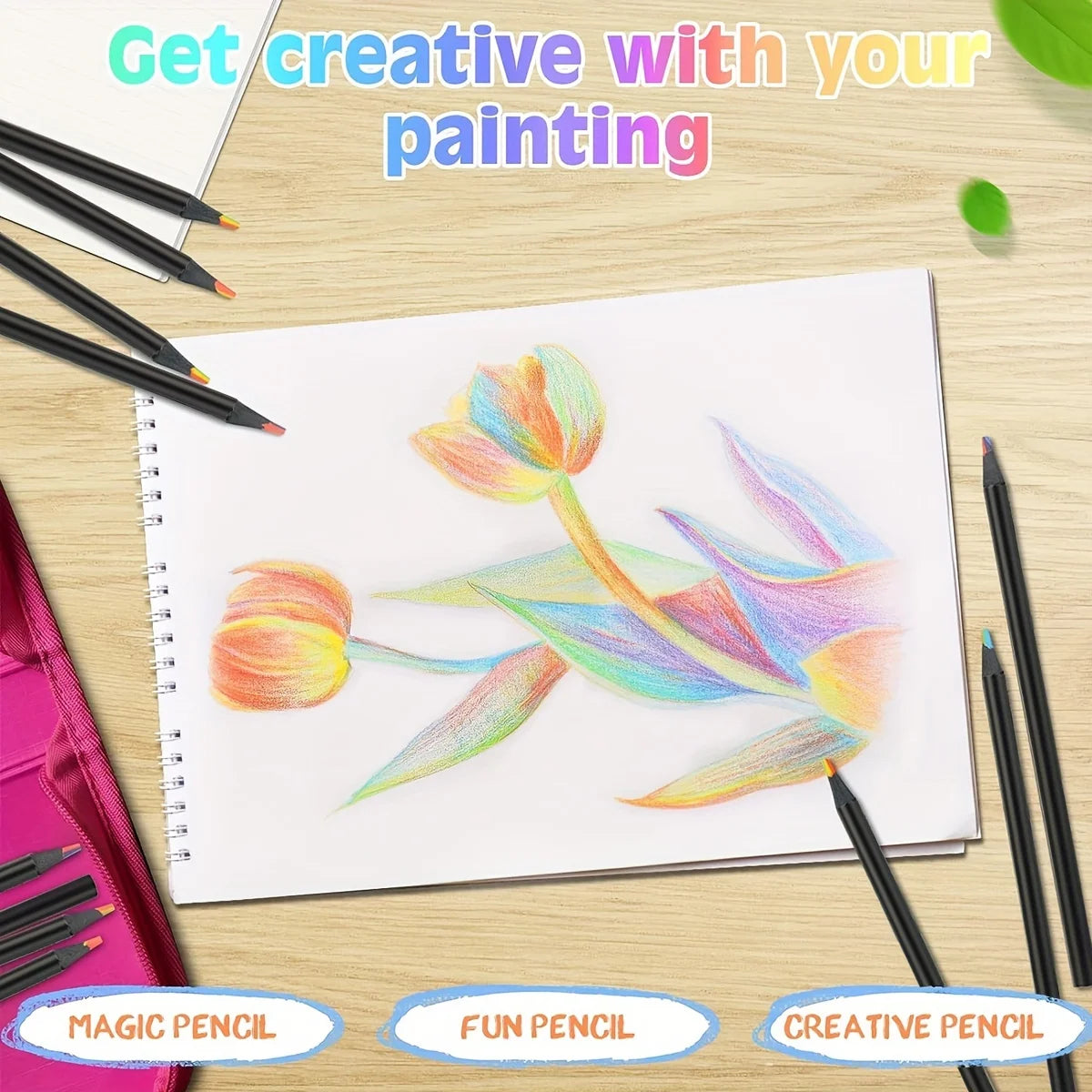 12/24/36/48Pcs 7 Colors Rainbow Pencils 3.3mm Colored Pencils For Art Drawing Coloring Halloween Thanksgiving Gift