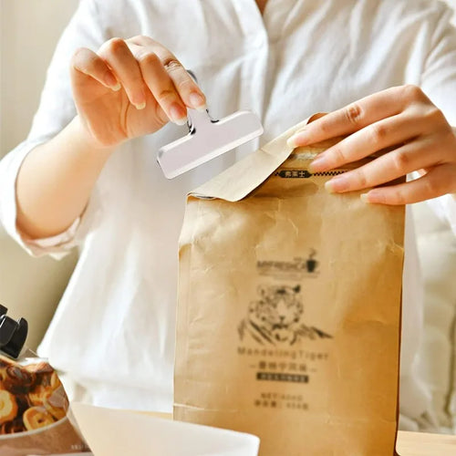 1/10PCS Stainless Steel Sealing Clip Heavy Duty Metal Food Snack Bag Clip DIY Photo Poster Clamp Portable Kitchen Storage Gadget